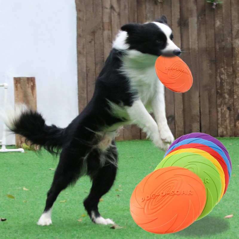 Flying Disc Dog Training Toy - Soucoupe volante interactive en Silicone, jouet