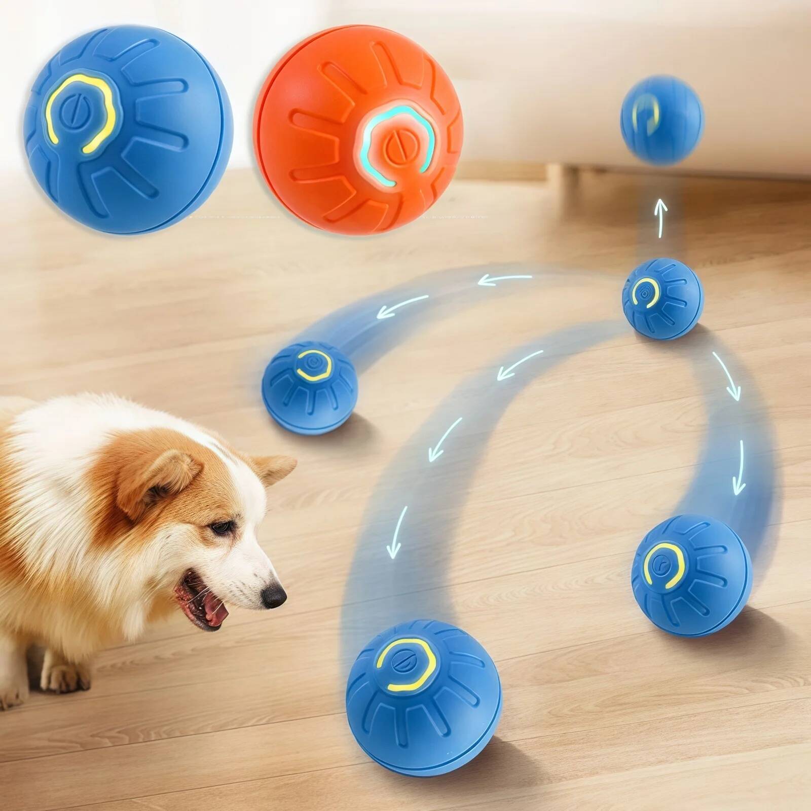 Automatic Moving Dog Ball - Balle de jeu intelligente pour chien,